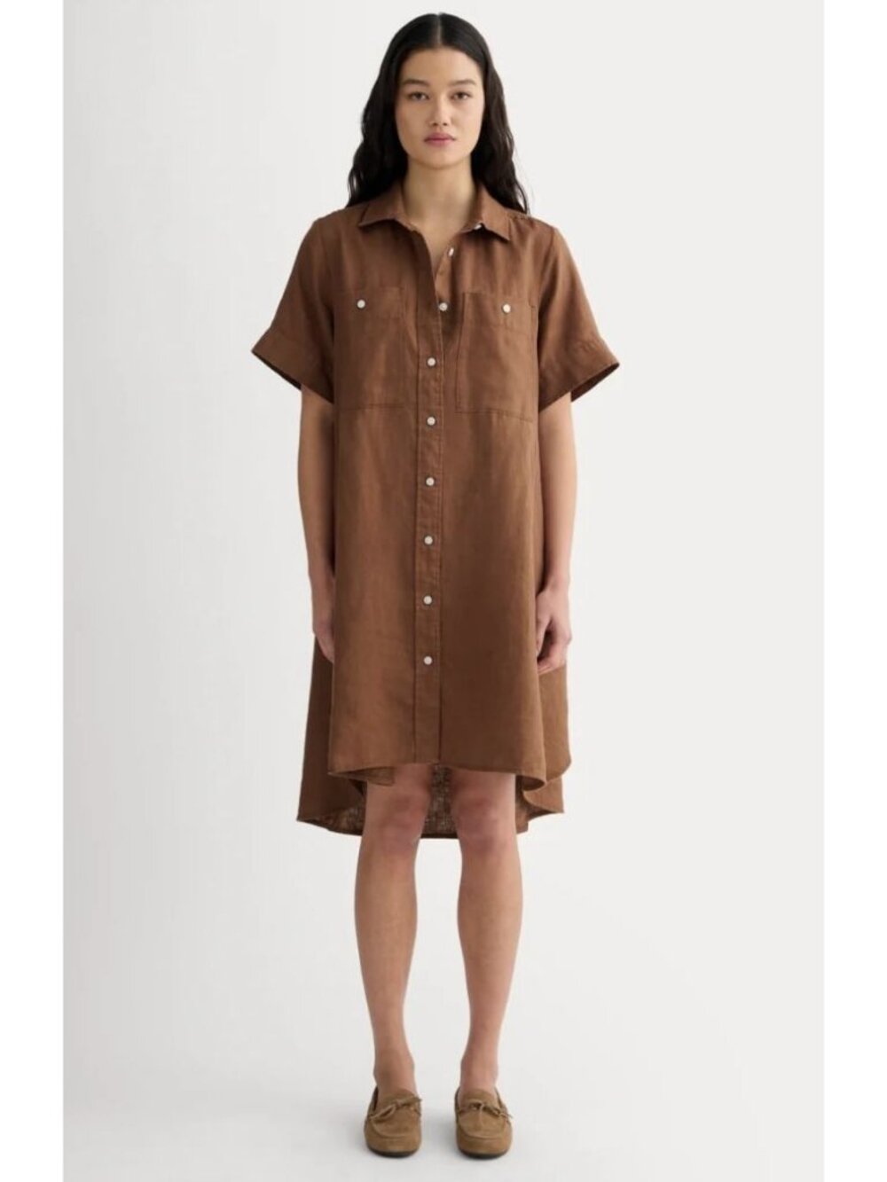 Everlane The Daytripper Dress in Linen Women's Size Small in Brown New With Tag!